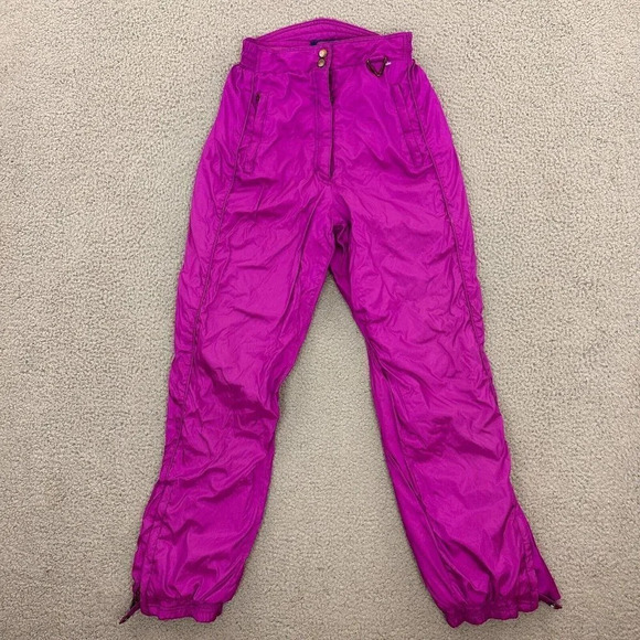 Vintage Skiing Passport Snow Pants Womens 26 x 31 Barbiecore High Waist Ski - Picture 15 of 16